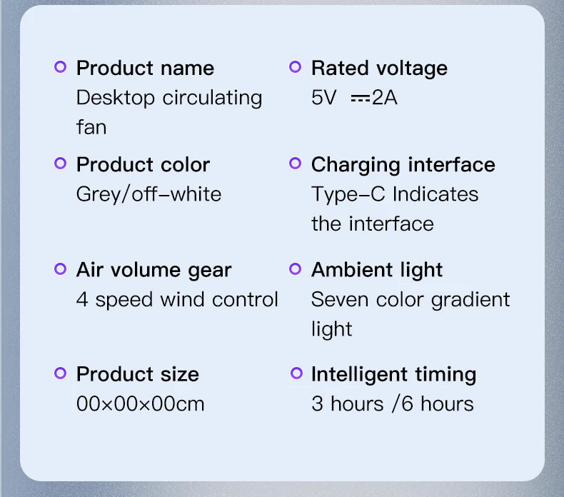 USB Smart Electric Fan