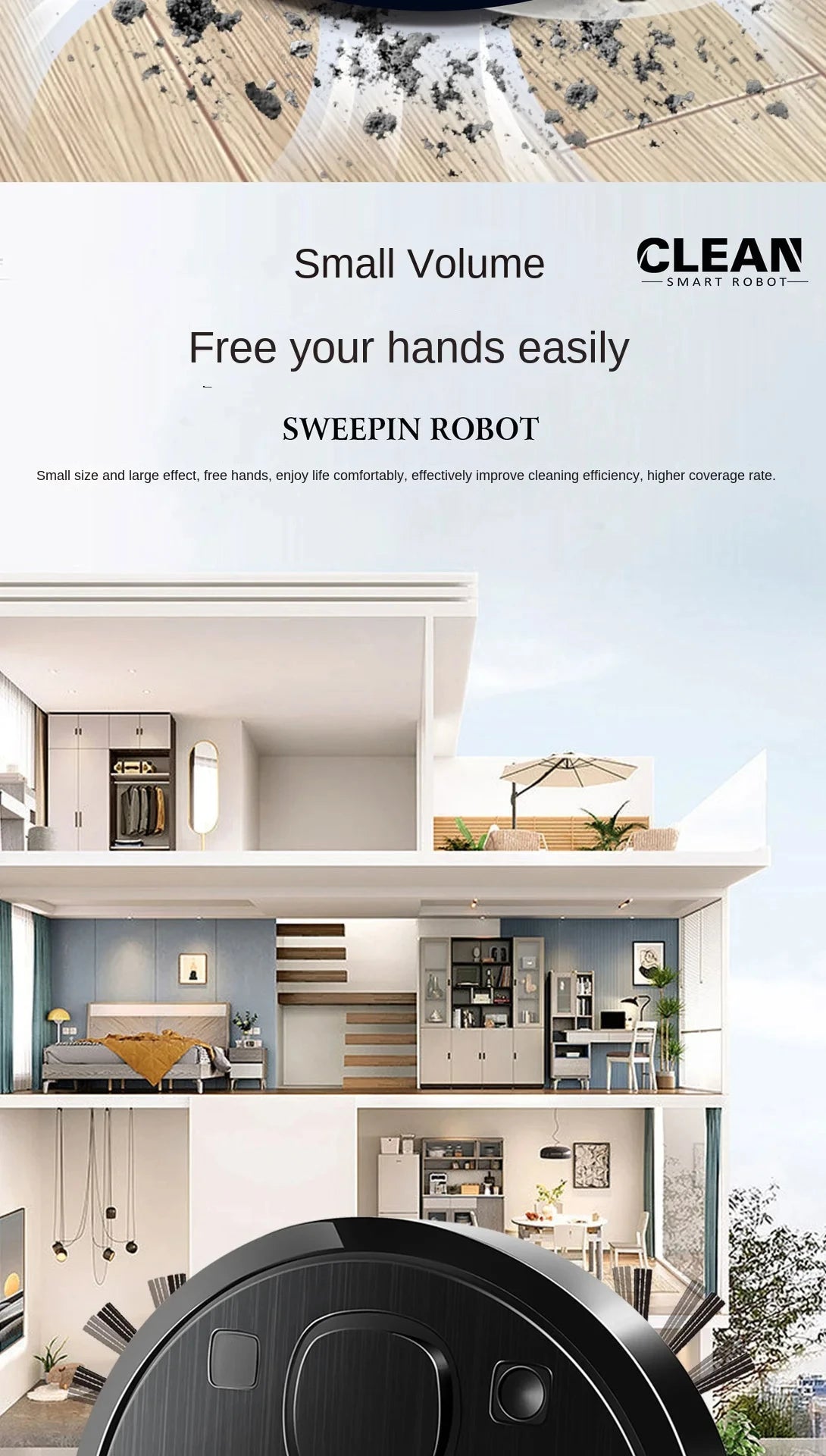 Wireless-Smart Sweeping Floor Robot Ultra-quiet Remote Control Vacuum Cleaner