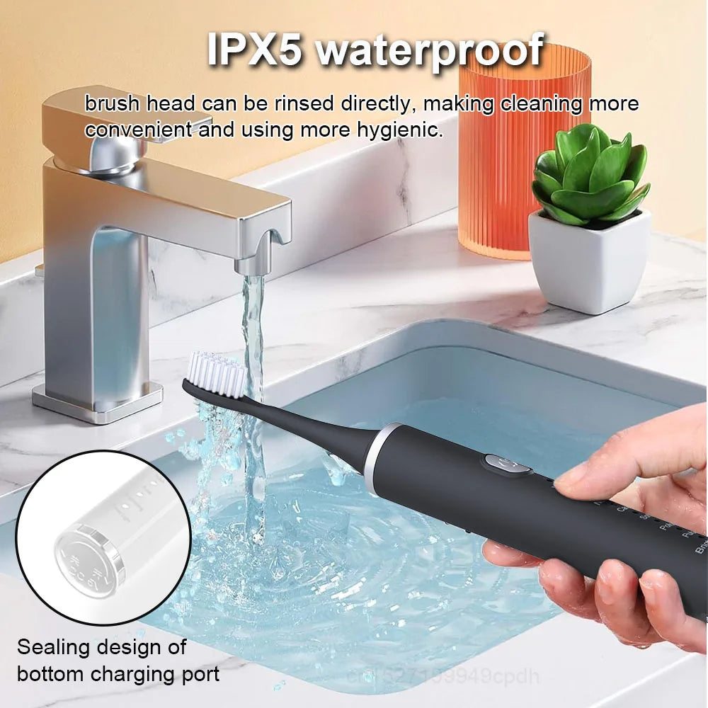 Electric Ultrasonic Toothbrush 8 High-Precision Brushing Modes Rechargeable Tooth Cleaner