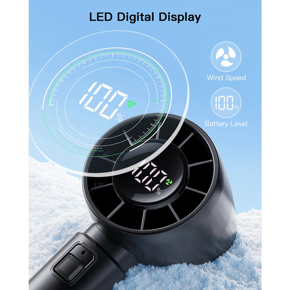 Handheld Mini Fan 4000mAh Battery Portable Rechargeable Fan with LED Display