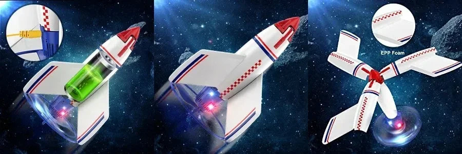 Electric Rocket Launcher New Space Exploration With Parachute Kid Outdoor Toys