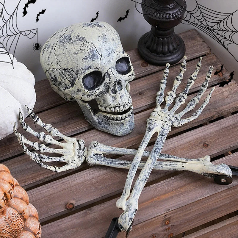 Halloween Home Decor Skeleton Head Outdoor Scary Props Realistic Skull Prank