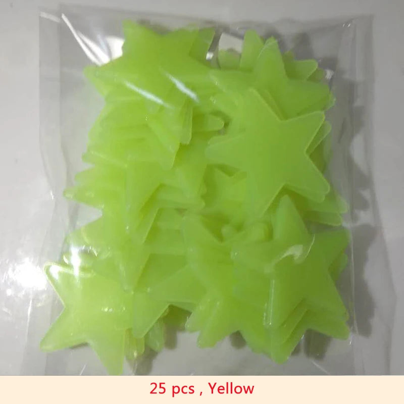 PVC Stars Glow Stickers Luminous In Dark Night Fluorescent Wall Art Decals For Kids