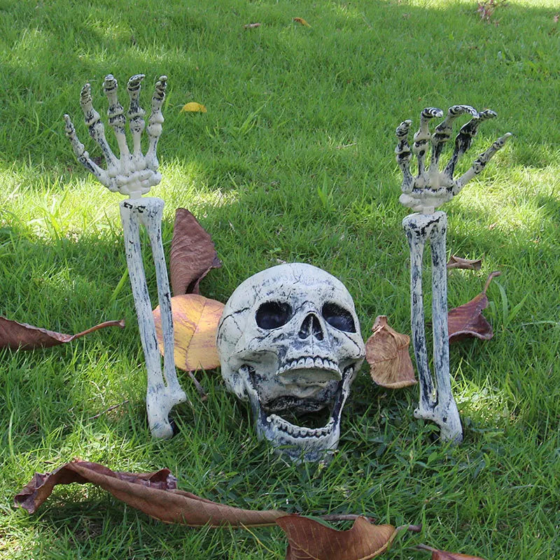 Halloween Home Decor Skeleton Head Outdoor Scary Props Realistic Skull Prank