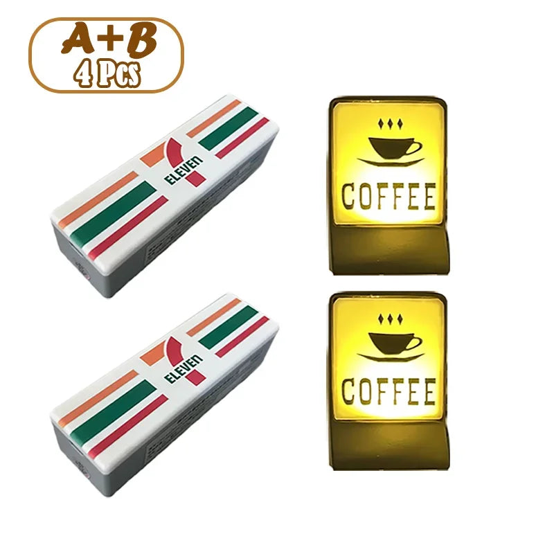 6 Styles 711 Store Light Sign Coffee Shop Magnetic Refrigerator Stickers