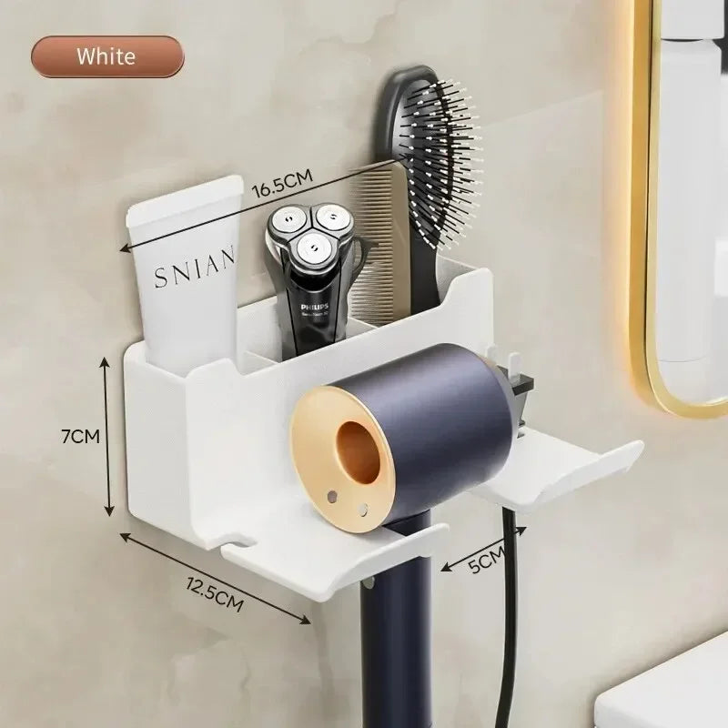 Wall-Mounted Hair Dryer Holder and Organizer