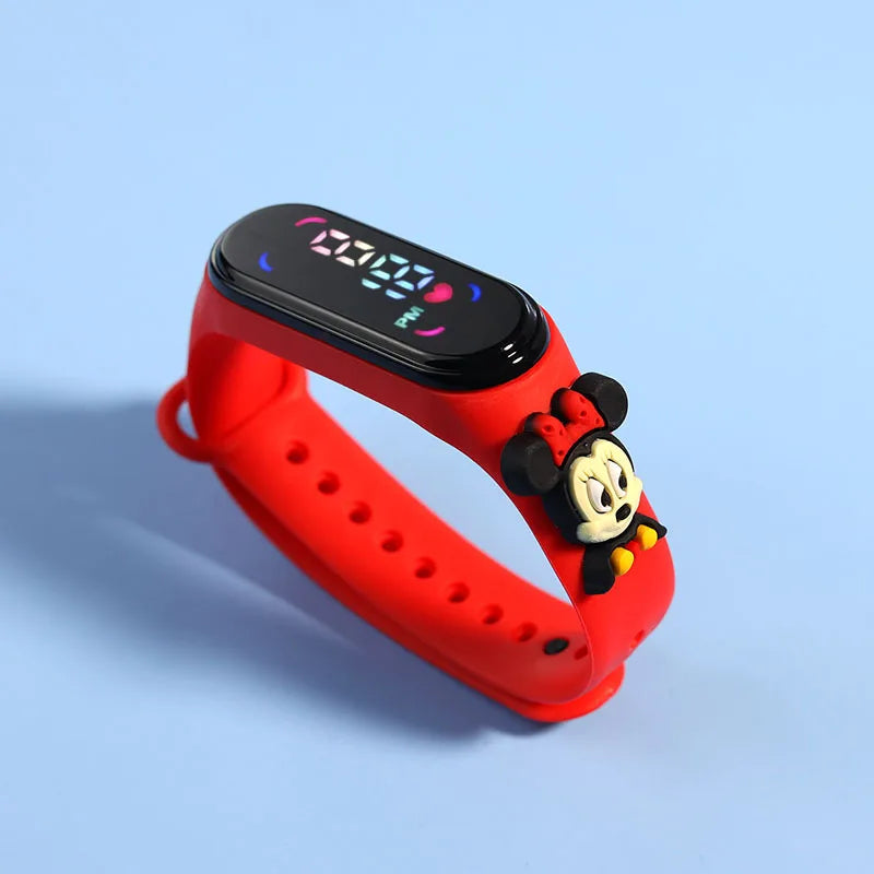 Disney Stitch Spider Man Cartoon Waterproof Watches For Kids LED Electronic Sport Watch