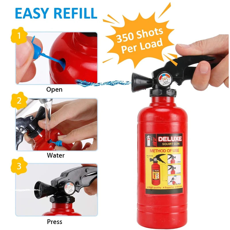 2pcs Funny Mini Fire Extinguisher Toy Water Guns Spray For Outdoor