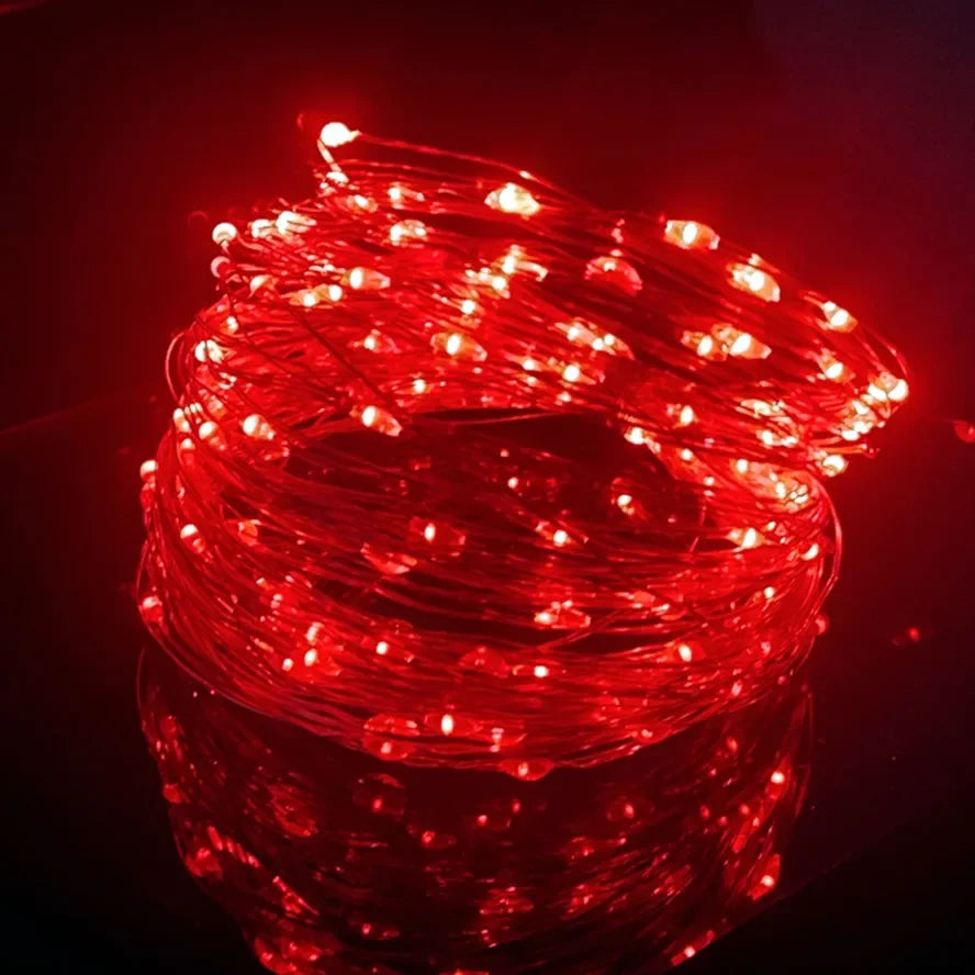 5/10/20M USB LED String Copper Silver Wire Garland Light Waterproof Fairy Decoration