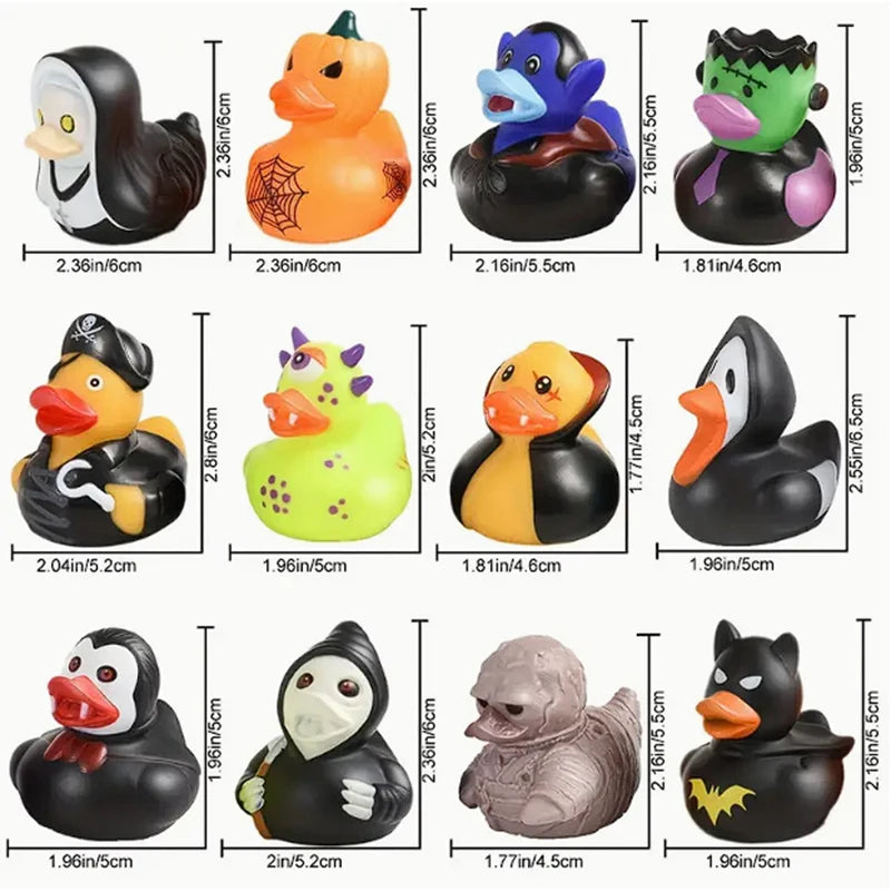 6/12/24pcs Halloween Rubber Ducks, Halloween Role Pack of Rubber Duck Toys for Kids