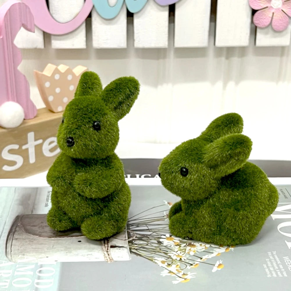 1 Set Simulation Flocking Rabbit Ornament Garden Courtyard Decoration
