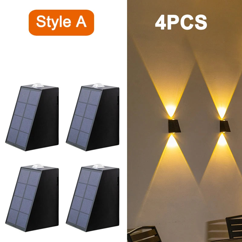 LED Outdoor Wall Solar Lights Waterproof Garden Wall Decoration For Patio Stair Corridor