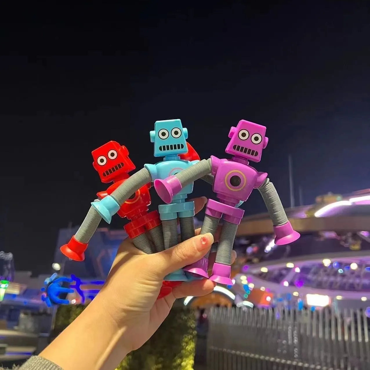 4/16PCS Pop Tubes Suction Cup Robot Toys Stress Relief Telescopic Sensory Toys for Kids