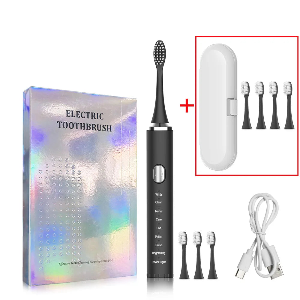 Electric Ultrasonic Toothbrush 8 High-Precision Brushing Modes Rechargeable Tooth Cleaner