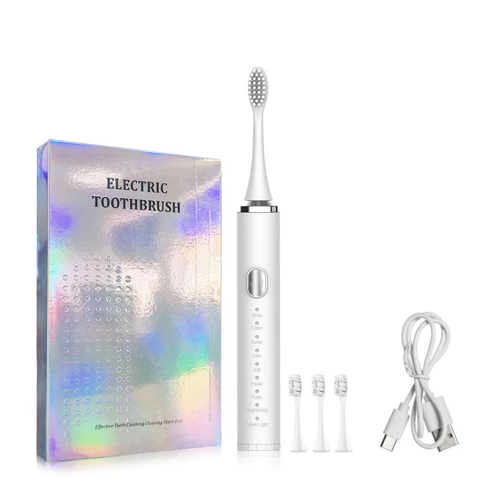Electric Ultrasonic Toothbrush 8 High-Precision Brushing Modes Rechargeable Tooth Cleaner