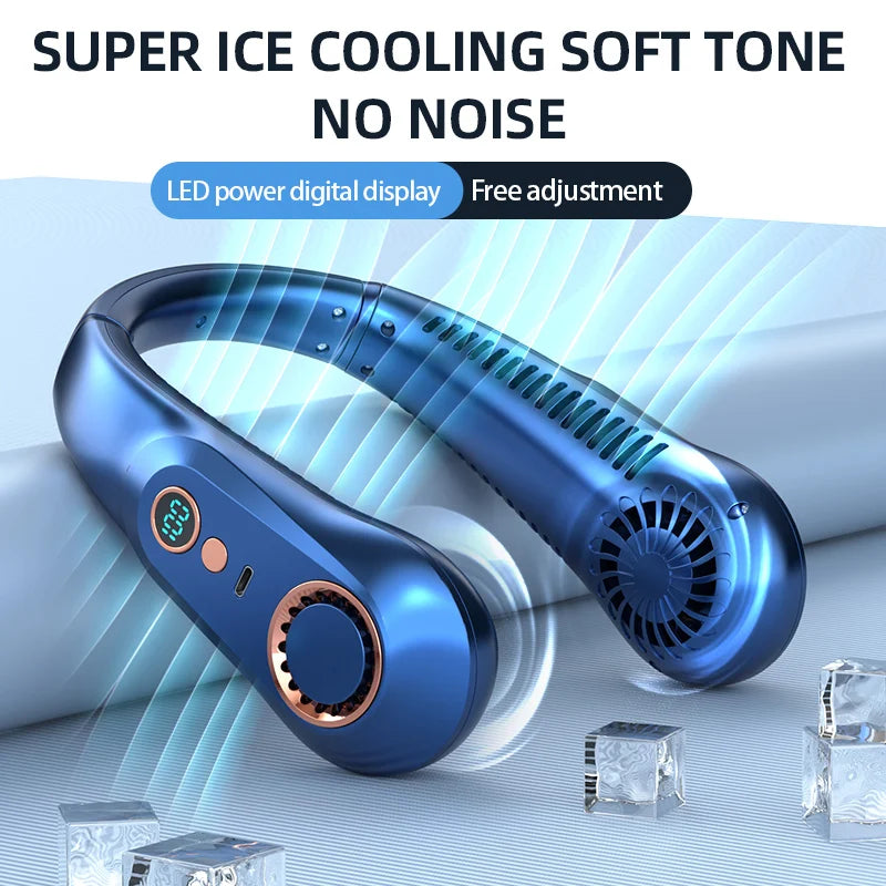 3000mAh Hanging Neck Fan Portable Bladeless Mini USB Rechargeable Electric Fan