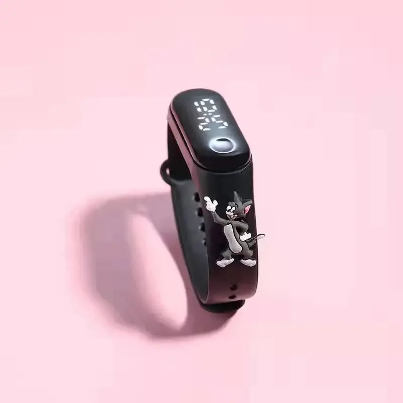Disney Stitch Spider Man Cartoon Waterproof Watches For Kids LED Electronic Sport Watch