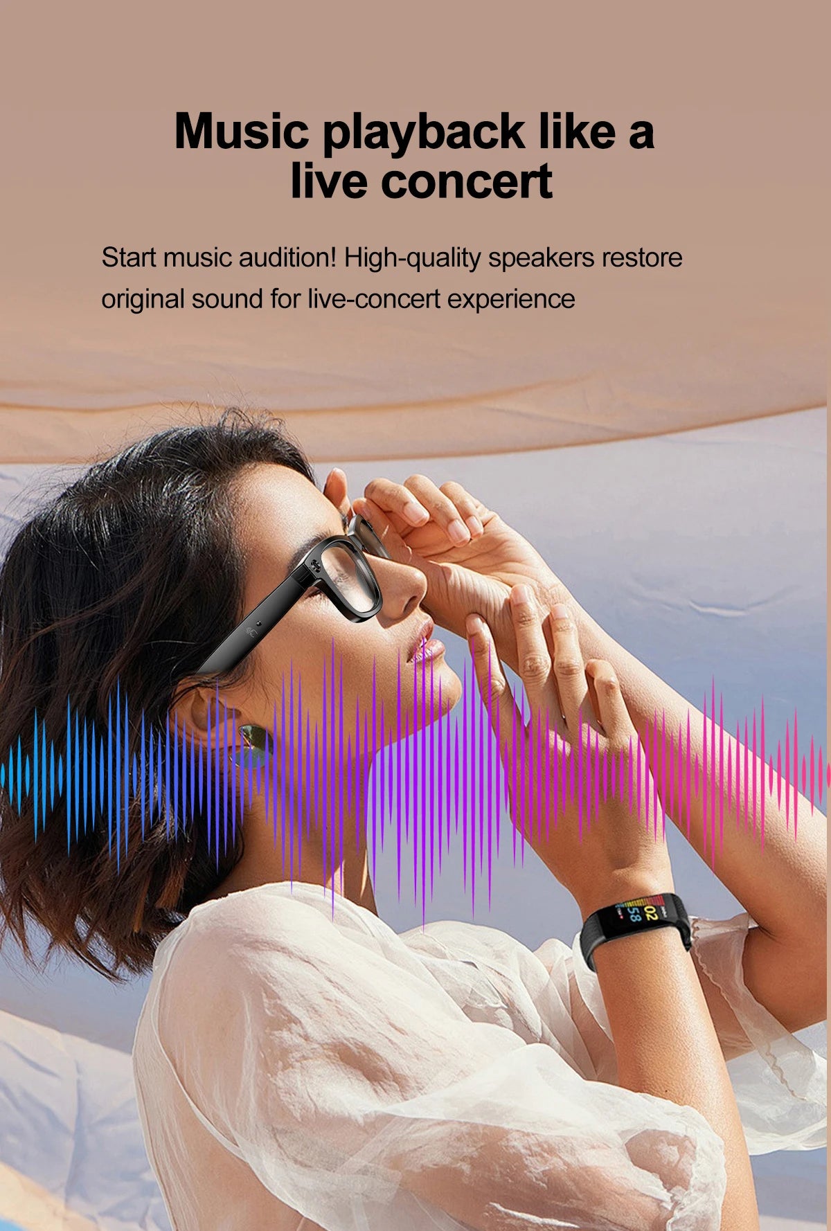 AI Camera Smart Glasses IP65 Waterproof Bluetooth for Call and Music Use ChatGPT