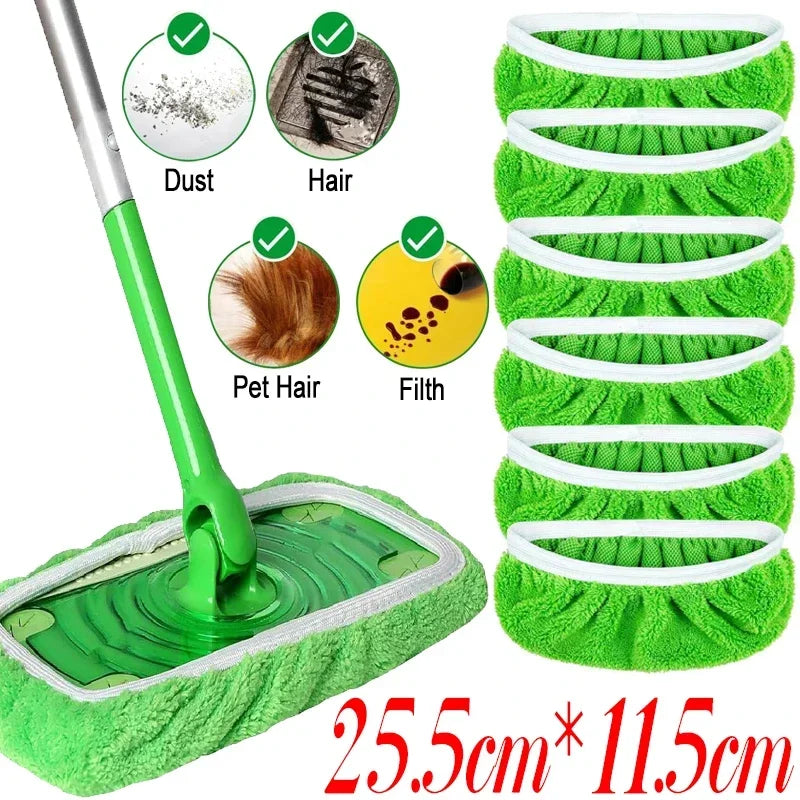 Sweeper Wet & Dry Cleaning Cloths Reusable Microfiber Head Washable Rag Towel