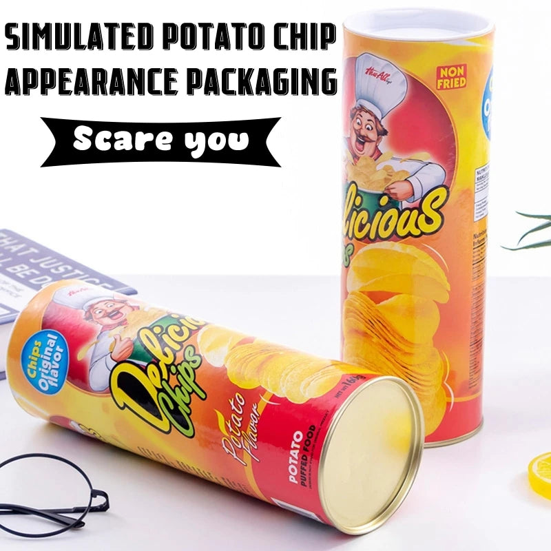 The Potato Chip Snake Can Jump Stage Magic Tricks Spring Snake Toy Jokes in A Can Gift