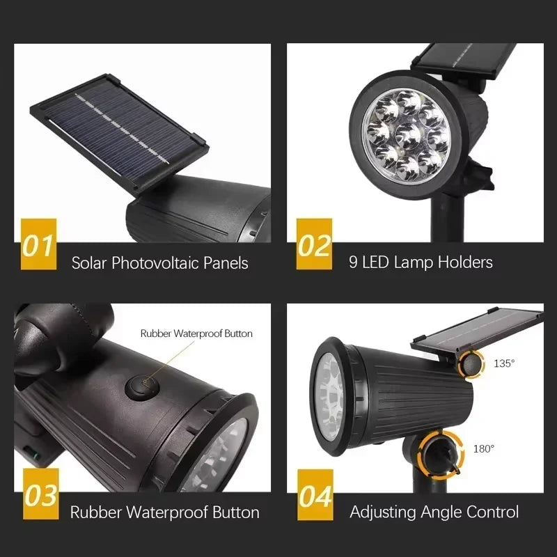 Solar Lights Outdoor Garden Powered Wall Lamp Waterproof Motion Sensor Light