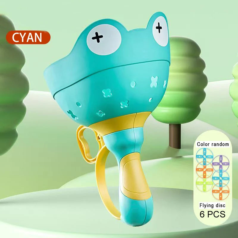 Pull String Flying Saucer Disc Launcher Kids Flying Toys