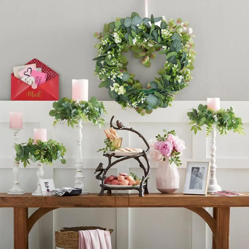 Eucalyptus Wreath Flowers Gifts DIY Rattan Creative Artificial Garland