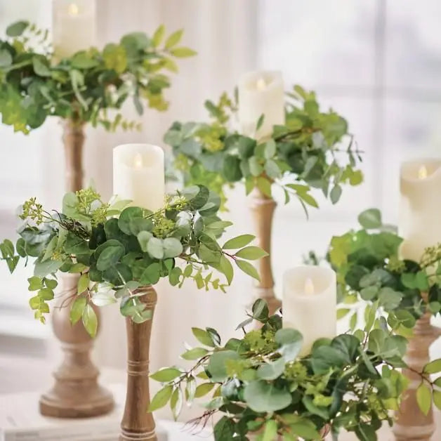 Eucalyptus Wreath Flowers Gifts DIY Rattan Creative Artificial Garland