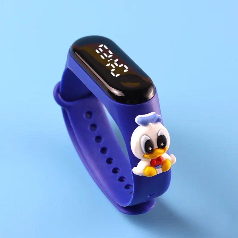 Disney Stitch Spider Man Cartoon Waterproof Watches For Kids LED Electronic Sport Watch