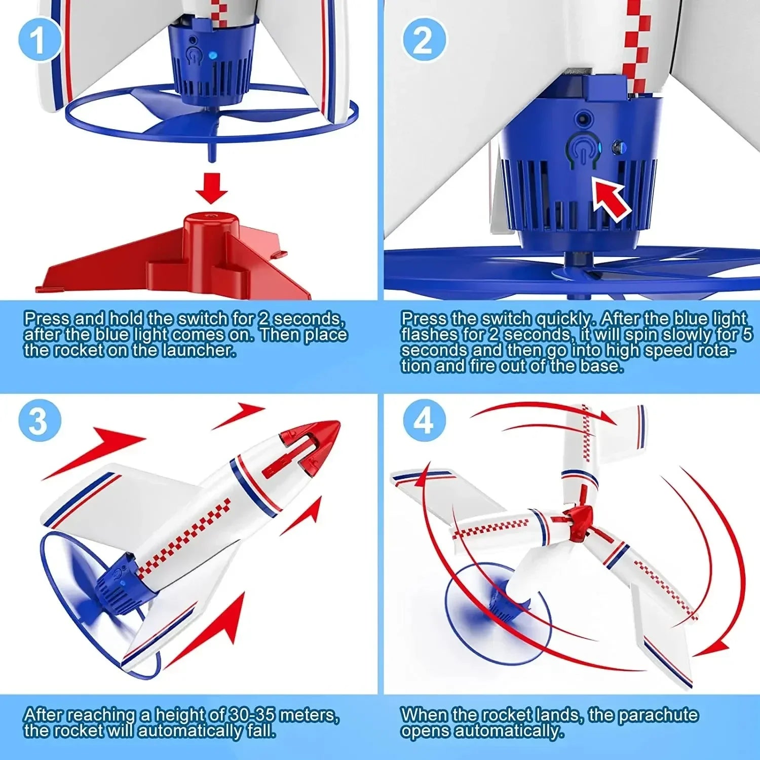 Electric Rocket Launcher New Space Exploration With Parachute Kid Outdoor Toys
