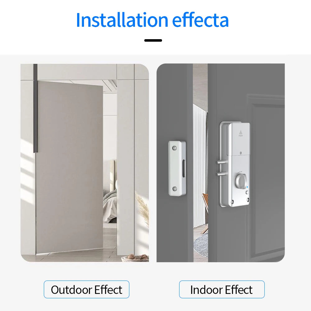 Home Smart Door Lock Handle Hidden Battery Anti Theft Electronic Keyless Lock