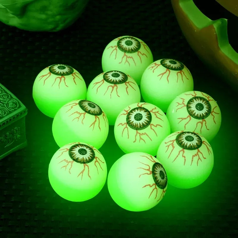 5/50PCS Luminous Bouncing Ball Halloween Glow in The Dark Toys Rubber Fake Eyeball