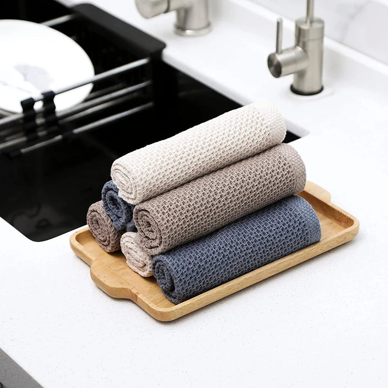 100% Cotton Ultra Soft Absorbent Kitchen Towel Household Cleaning Cloth Dish Rag