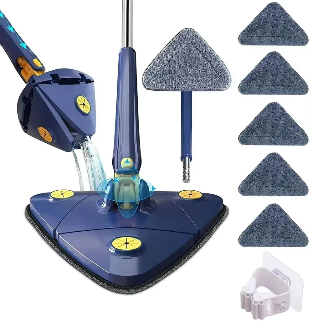 Rotatable Telescopic Triangle Mop 360° Spin Squeeze For Home Floor Ceiling