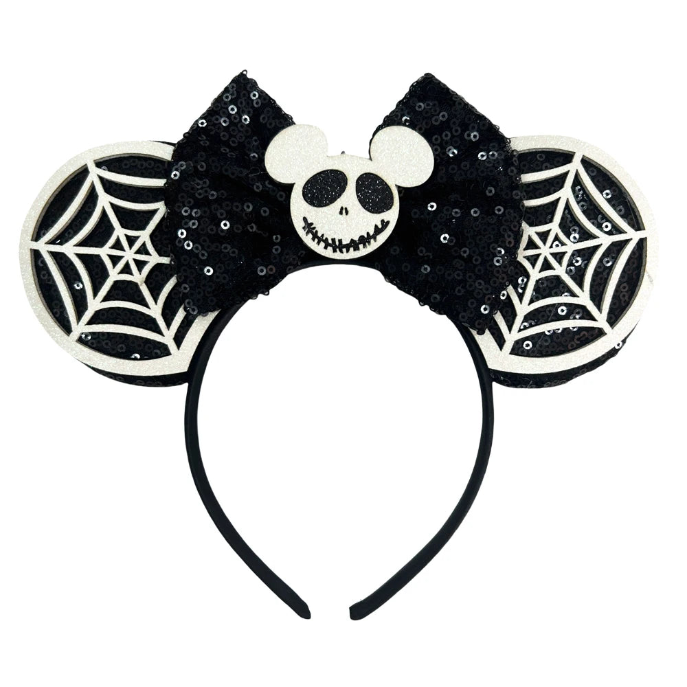 Newest Minnie Ears Headband Halloween Festival Party Sequins Bow Hair Accessories