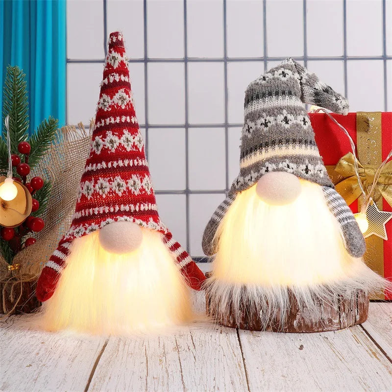 20/30cm LED Faceless Doll Elf Gnome with Lights Festive Decoration Home Navidad Gift