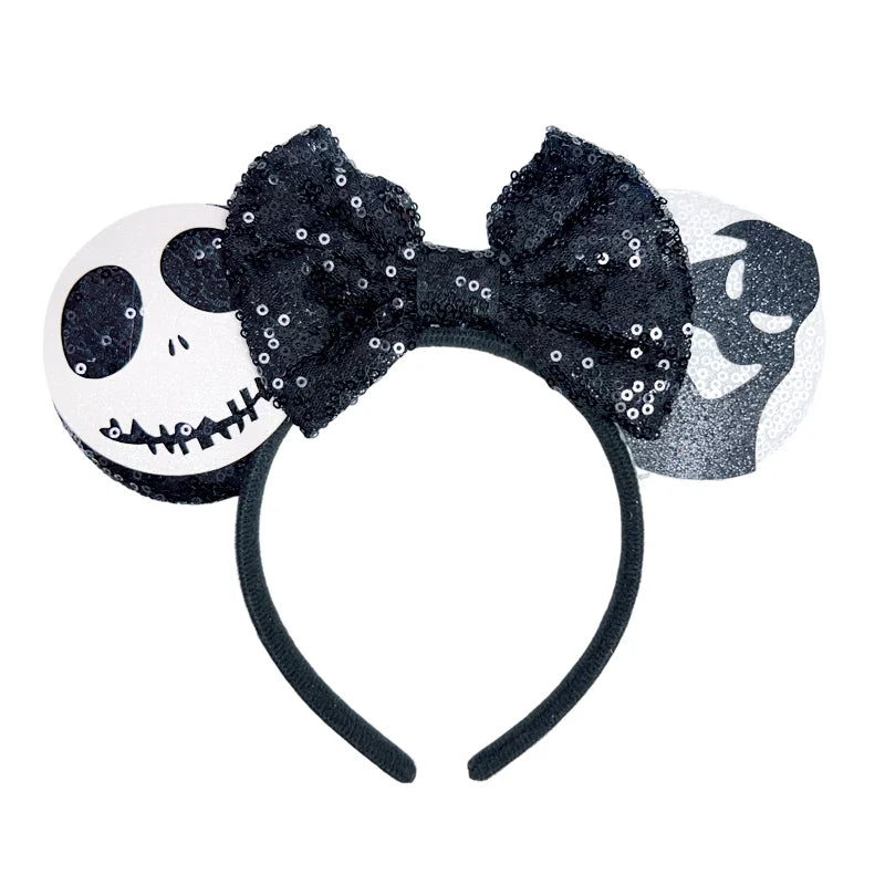 Newest Minnie Ears Headband Halloween Festival Party Sequins Bow Hair Accessories