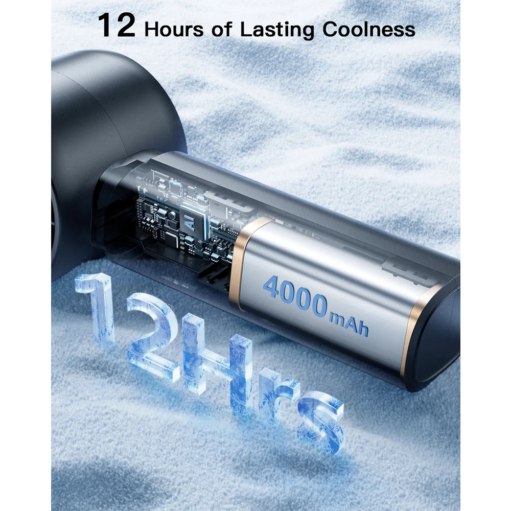 Handheld Mini Fan 4000mAh Battery Portable Rechargeable Fan with LED Display