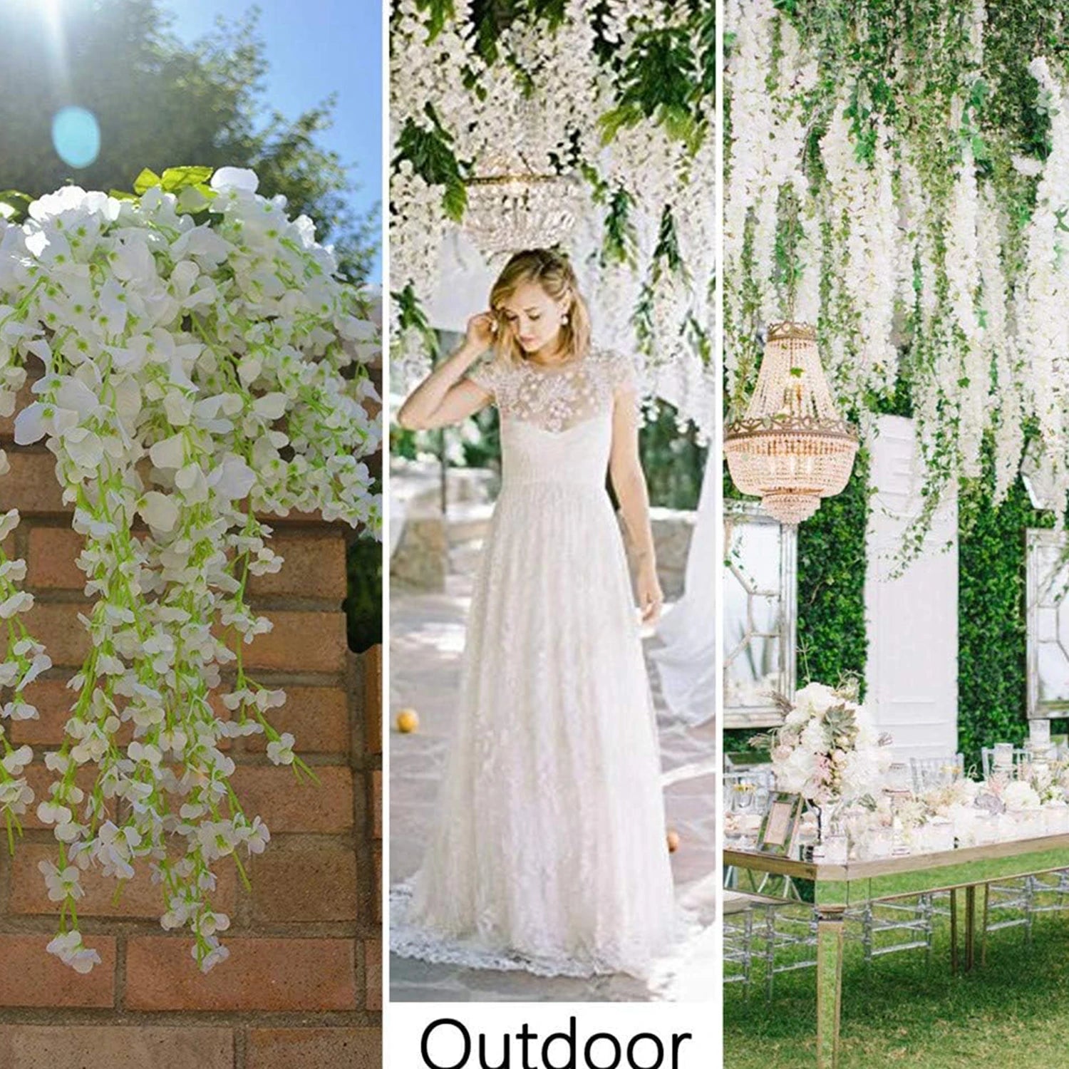 1 pc Artificial Flowers Rattan Home Wedding Celebration Festival Outdoor Garden Wall Yard
