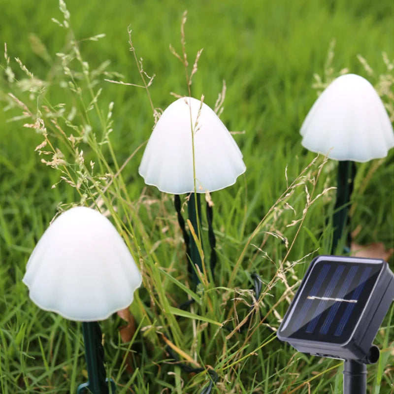 Brighten Up Garden with 10 LED Solar Mushroom Lights!
