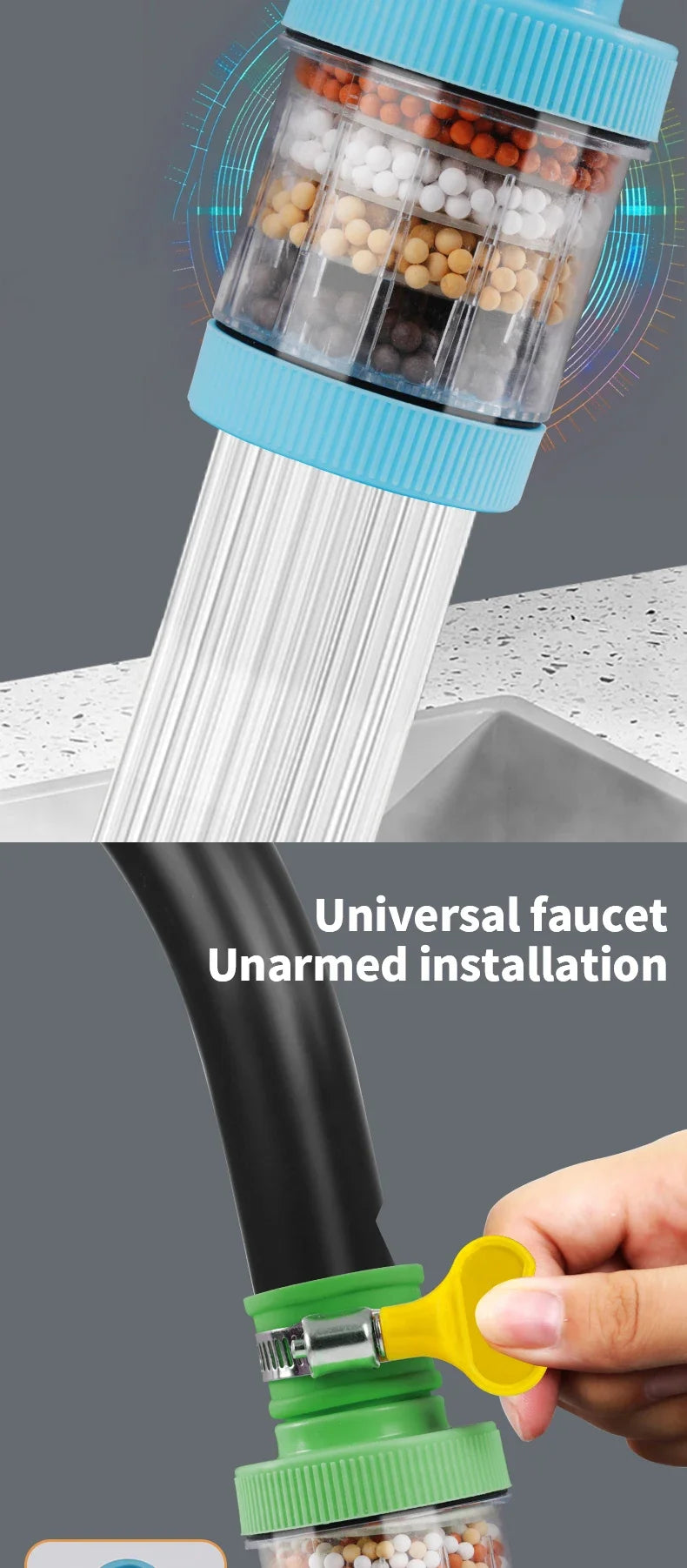 Water Faucet Filter Household Kitchen Home Mini Tap Water Clean Purifier