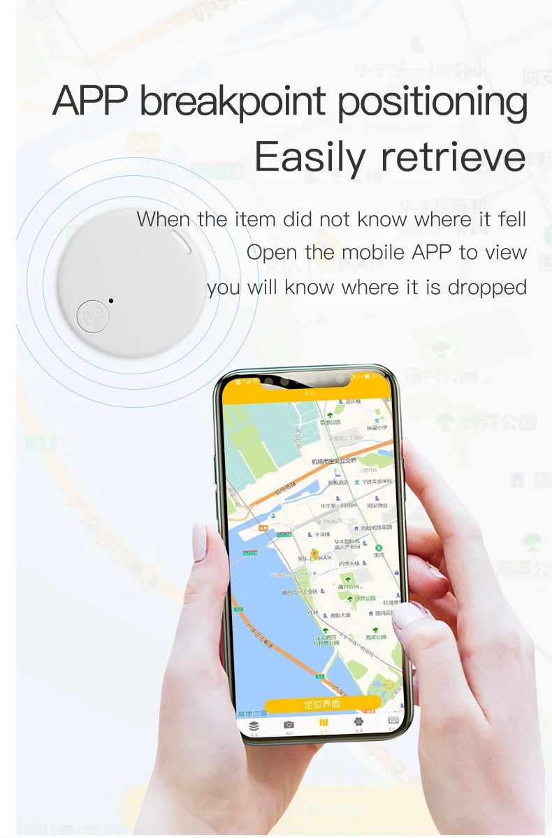 Mini GPS Locator AntiLost Alarm Wallet Keychain Bluetooth-Compatible Tracer