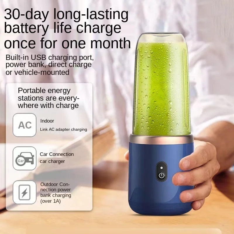 Portable Fruit Juice Blender Electric Mini Bottle USB 6 Blades Juicer Cup Machine