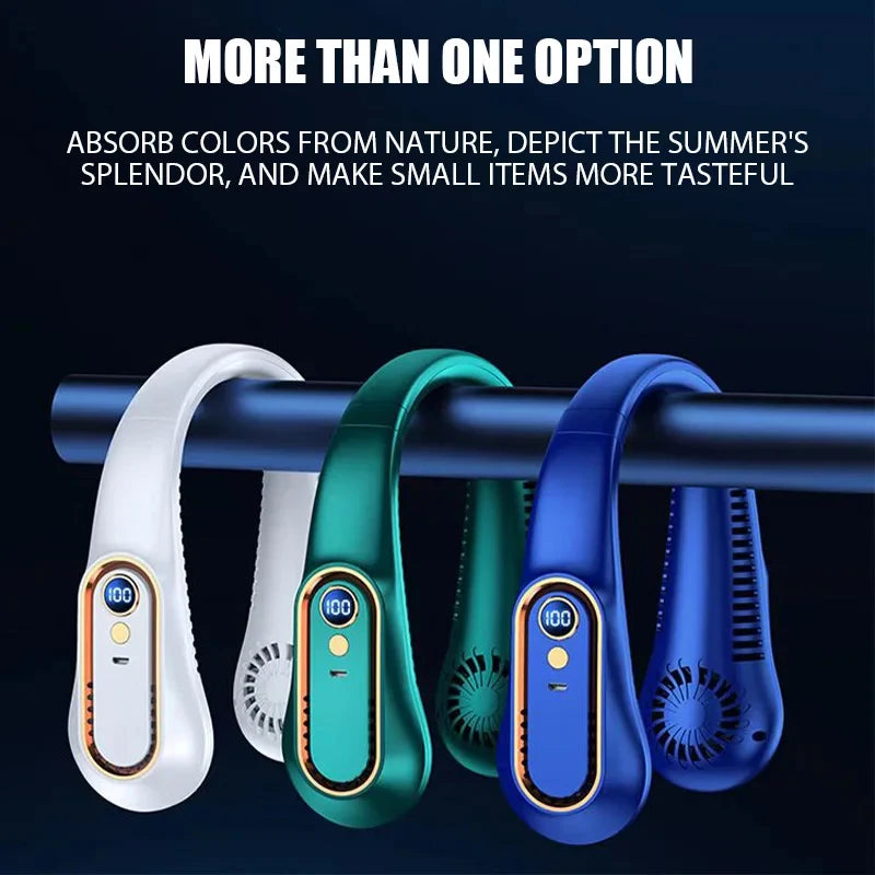 3000mAh Hanging Neck Fan Portable Bladeless Mini USB Rechargeable Electric Fan