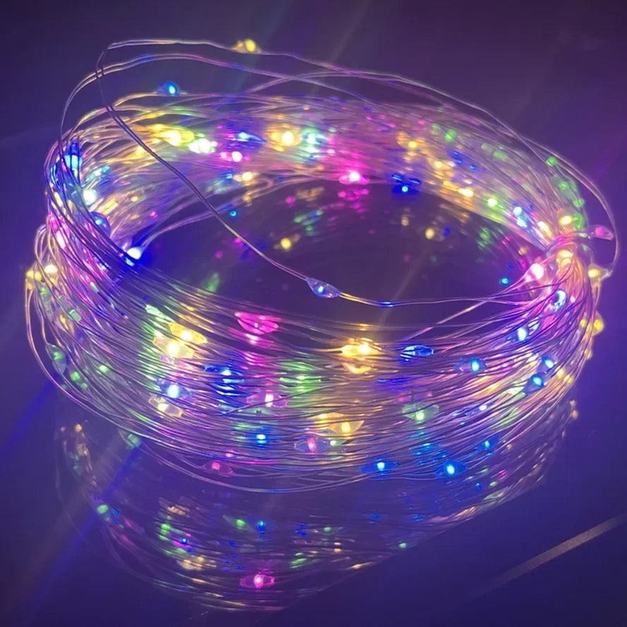 5/10/20M USB LED String Copper Silver Wire Garland Light Waterproof Fairy Decoration