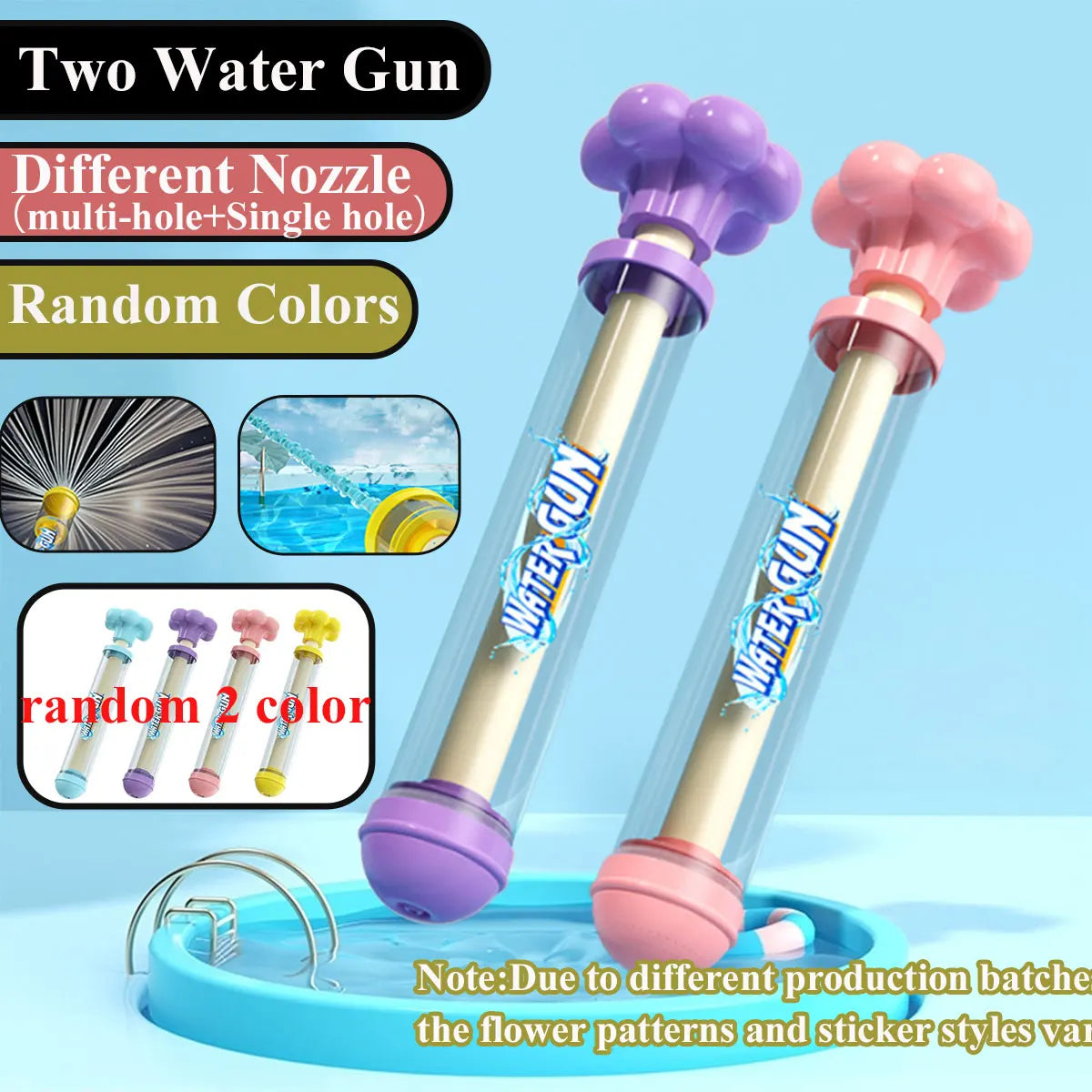 Water Guns for Kids Squirt 3 Types of Nozzles Water Blaster Pistol