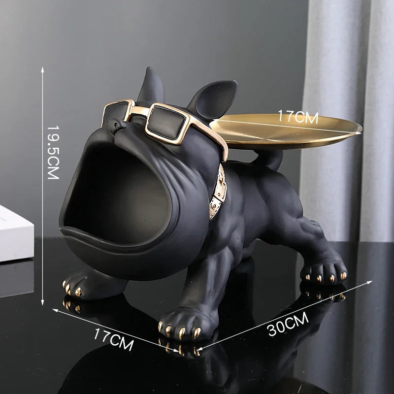 Home Decor Bulldog Figurine Dog Statue Storage Box Animal Ornament Art Sculpture