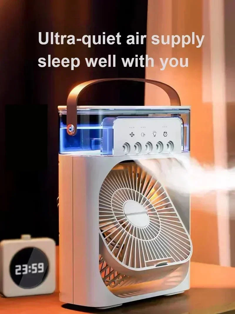 New 3 In 1 AIr Conditioner Household Mini Air Cooler LED Night Light Portable humidifier
