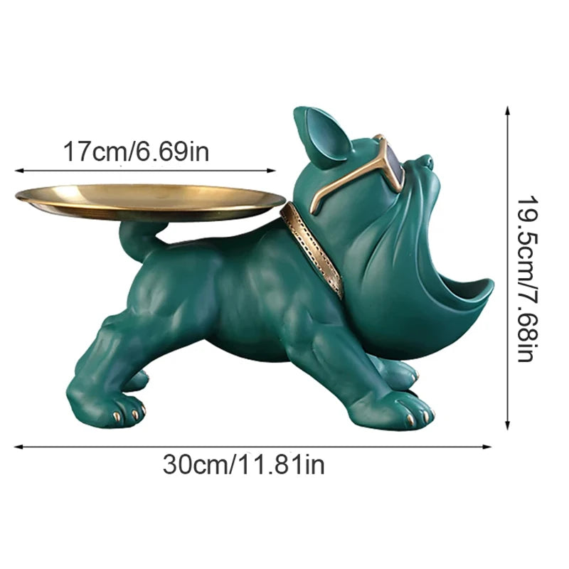 Home Decor Bulldog Figurine Dog Statue Storage Box Animal Ornament Art Sculpture