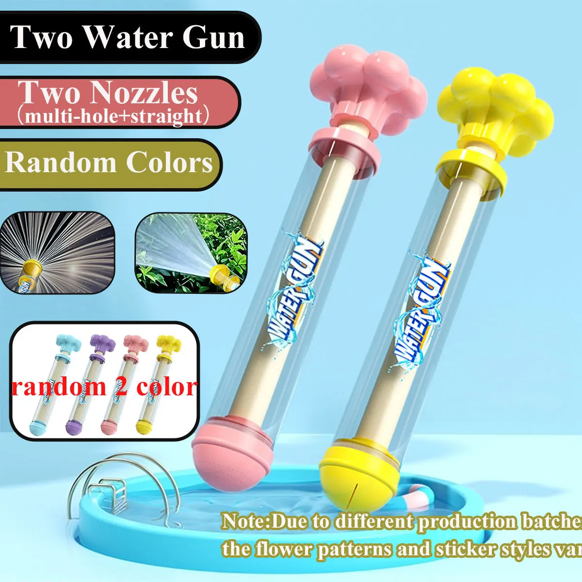 Water Guns for Kids Squirt 3 Types of Nozzles Water Blaster Pistol